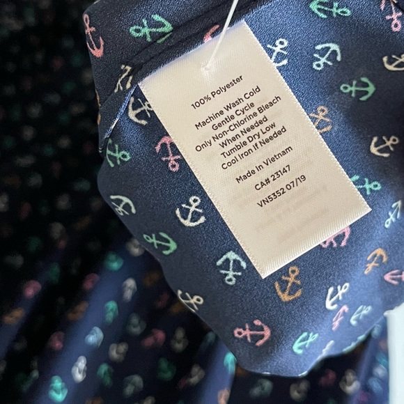 Talbots|Tossed Anchor Top, Long Sleeve Chiffon, Size 1x•••Beachy, Nautical Vibes - Picture 10 of 12